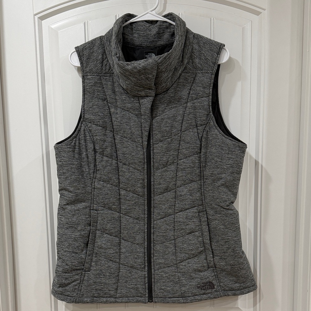 The North Face Heather Gray Quilted Vest - Picture 2 of 7